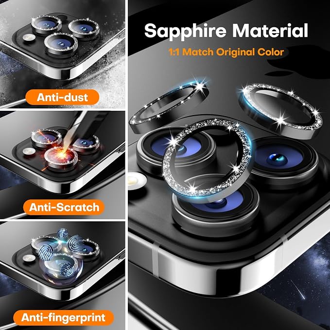 Camera Lens Protector for iPhone 16 Pro Max/16 Pro/15 Pro Max/15 Pro/14 Pro - Image 3