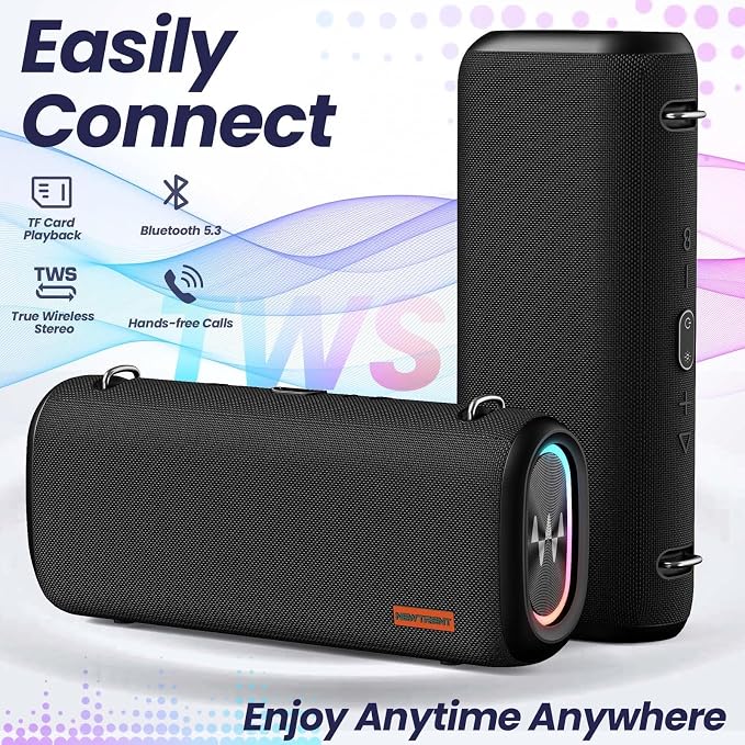 Vibe Pro Outdoor Bluetooth Speaker, 80W Peak Loud Portable Wireless Speaker - Image 5