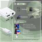 3 Pack Lightning to 3.5mm Headphone Jack Adapter, 2 in 1 Dongle Adapter Aux - Image 2