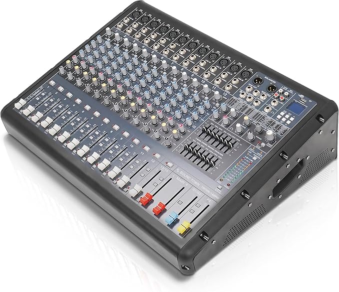 Sound Town 14-Channel 2x800W Powered Mixer w/ 2 Bus, DSP effects, Dual 7-band EQ - Image 3
