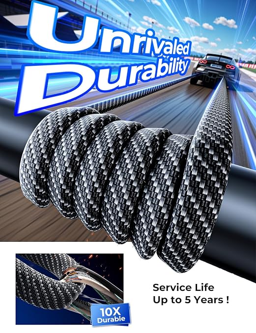 SHEZI 4-in-1 USB C Cable 60W 3FT Fast Charging Flat Nylon Braided Charger Cord - Image 8
