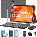 Android Tablet with Keyboard, Android 14 Tablet, 12 GB+128GB, 1TB Expand by QDDQ