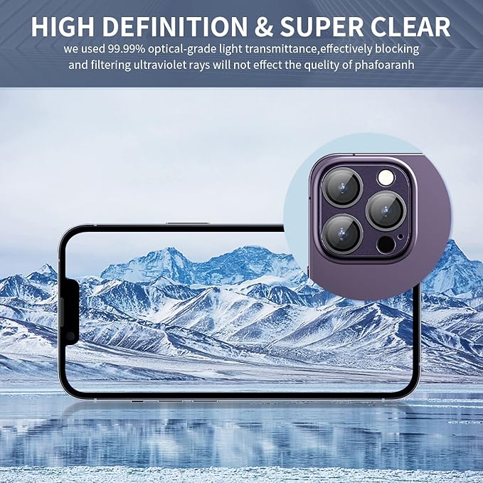 Camera Lens Protector for iPhone 14 Pro/iPhone 14 Pro Max, Alloy Metal Camera - Image 4