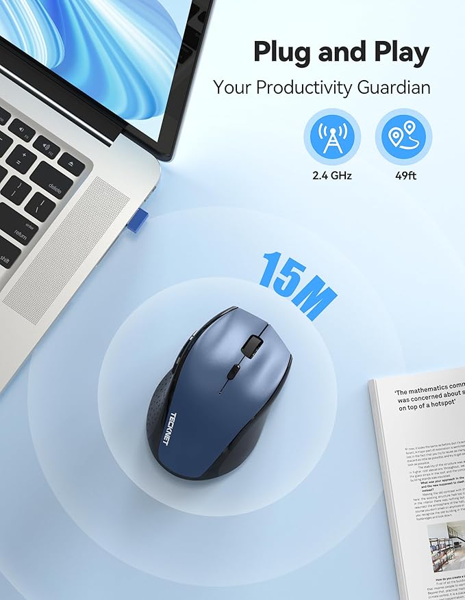 TECKNET Wireless Mouse Rechargeable, Mouse - Image 3