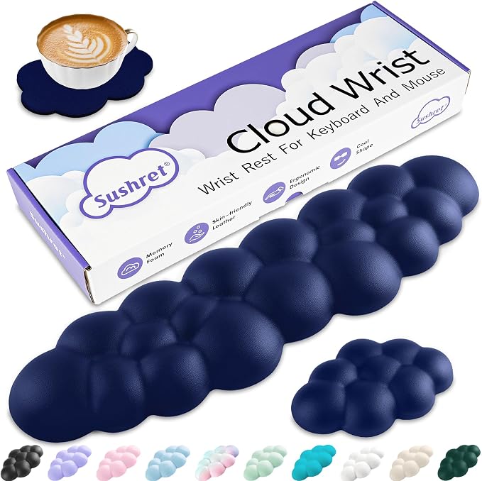 Cloud Wrist Rest Keyboard, Cloud Keyboard Wrist Pad Set by Sushret