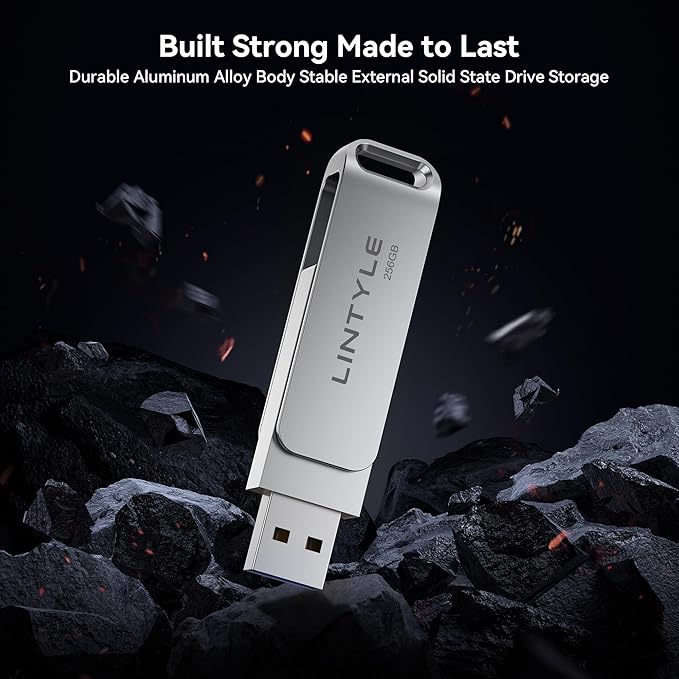 256GB External SSD up to 450MB/s Metal Housing, Dual Type C+ A USB 3.2 Gen 1 - Image 6