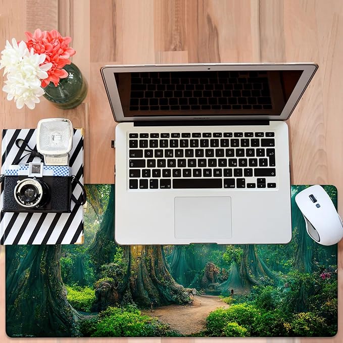 Gaming Desk Pad Large Extra Length Mysterious Forest Mouse Pad Keyboard Laptop - Image 6