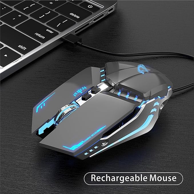 TENMOS T12 Wireless Gaming Mouse Rechargeable, 2.4G Silent Optical Wireless - Image 5