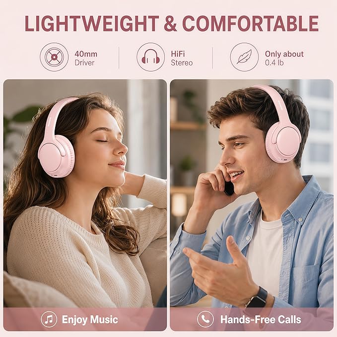 MIDOLA Bluetooth Headphones Over Ear 68H Playtime 6 EQ Wireless Headset - Image 7