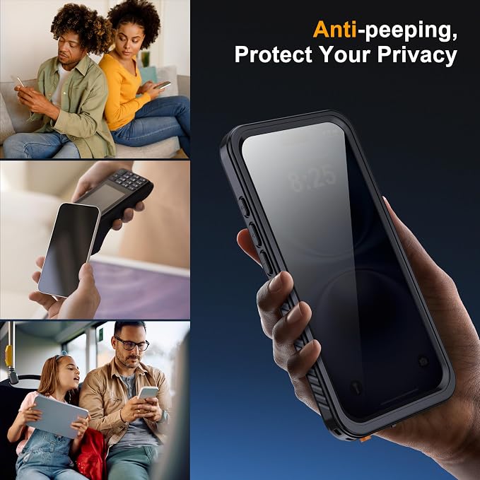 for iPhone 16 Case Waterproof, Built-in Privacy Screen & HD Screen Double Front - Image 3