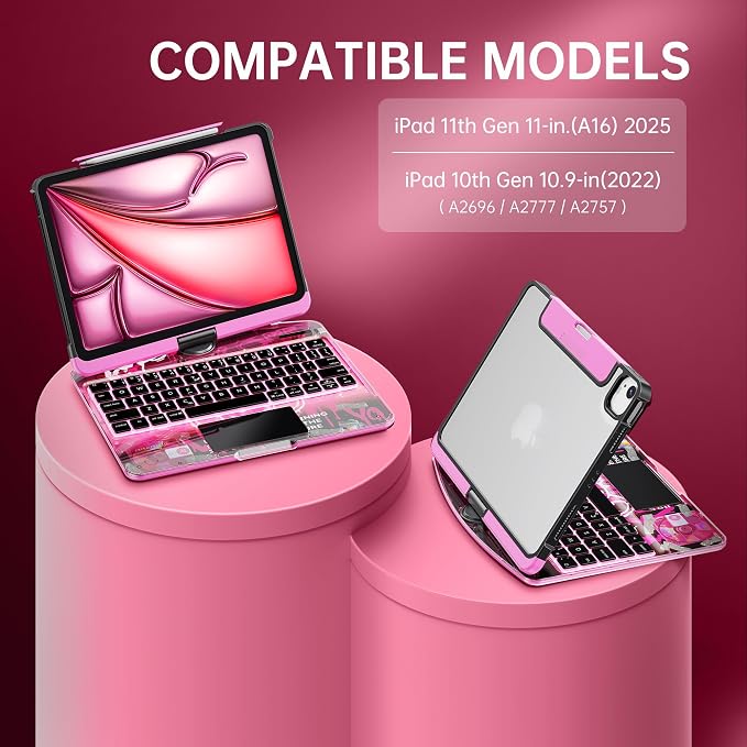 GUSGU Transparent Case with Wireless Keyboard - Image 2