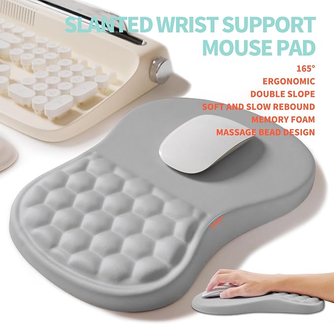 2-in-1 Ergonomic Set, Wave Rise Keyboard Wrist Rest and Massage Bulge Slope - Image 3