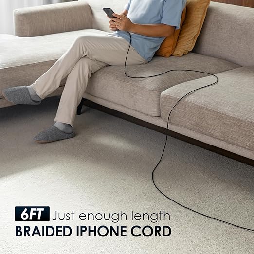 iPhone Charger Cord 6 ft 2Pack, USB A to Lightning Cable Braided Fast Charging - Image 7