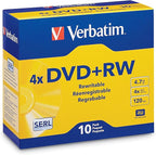 Verbatim DVD+RW 4.7GB 120Min Up to 4X Blank Discs Rewritable Up to 1000 Times by Verbatim
