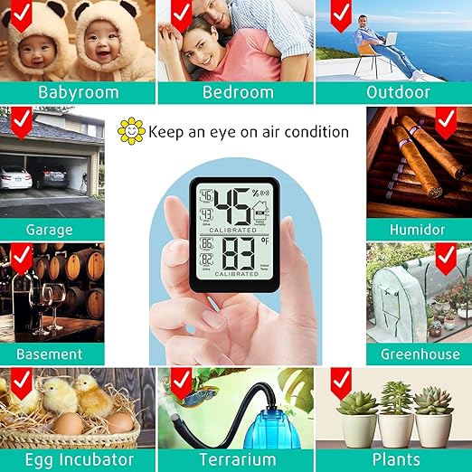 Antonki 2-Pack Room Thermometer, Digital Small Hygrometer Indoor Thermometer - Image 4