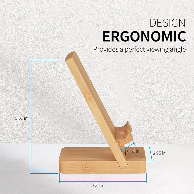 Wood Phone Stand, Desktop Wooden Phone Holder, Portable Office Phone Stand - Image 5