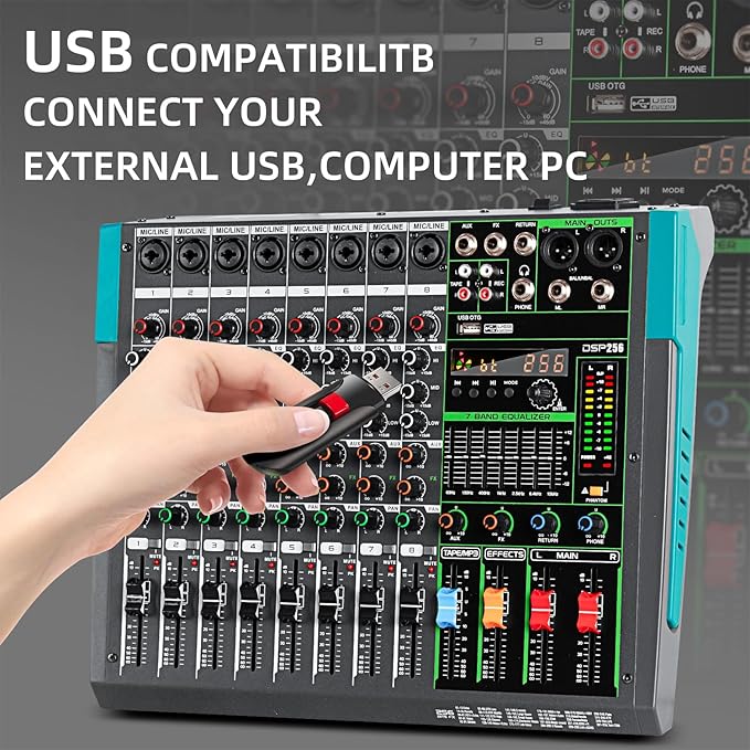 Depusheng PA8 Professional Audio Mixer Sound Board Console Desk System - Image 5