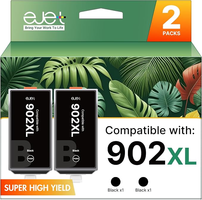 902XL Ink Cartridges for HP Printers Upgraded Replacement for HP 902 Ink by ejet
