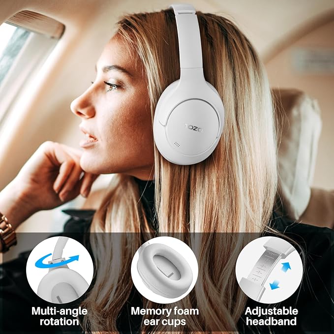 TOZO HT2 Hybrid Active Noise Cancelling Headphones, Wireless Over Ear Bluetooth - Image 8