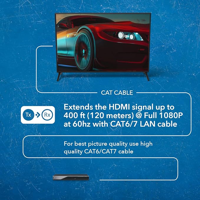 OREI 1x4 HDMI Extender Splitter Over Single Cable CAT6/7 1080P - Image 7