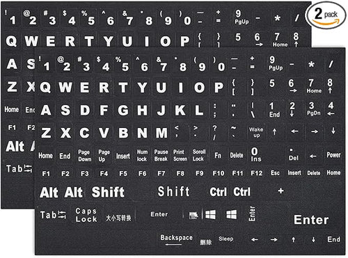 2PCS English Keyboard Stickers Replacement Letters, Full Size Big Letter QWERTY by CaseBuy
