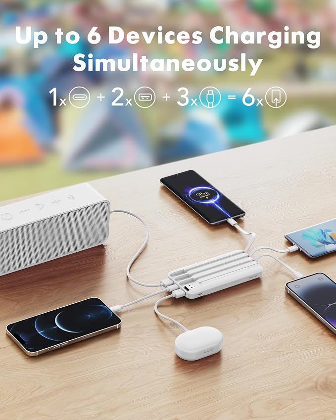 Charmast Portable Charger with Built in Cables, Power Bank with Cords Wires - Image 3