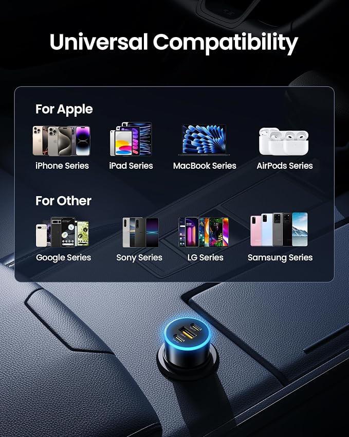 PISEN 60W 3-Port USB C Car Charger - Image 7