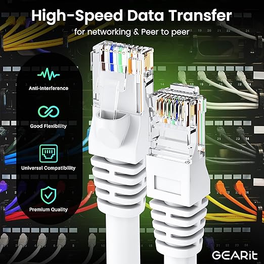 GearIT Cat 6 Ethernet Cable Cat6 Network Patch, Snagless Cord, Internet - Image 3