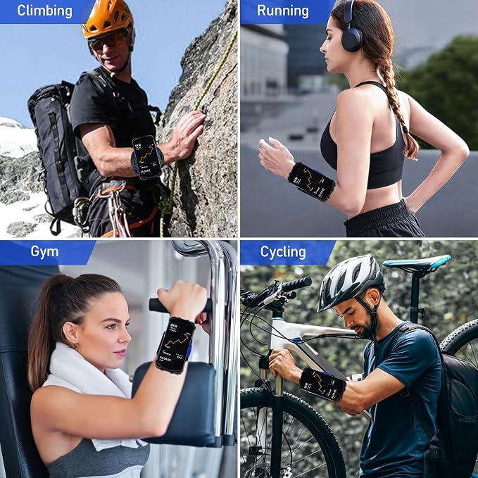 Running Phone Holder Wristband, Forearm Armbands 360° Rotatable & Detachable - Image 7
