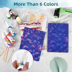 Gel Printing Plate Kits with Paints, Washi Stickers, Mixing Cups, Blank Cards - Image 6
