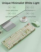 SEUNKWANG Wired Typewriter Keyboard and Mouse Combo, Retro Mechanical Keyboard - Image 4