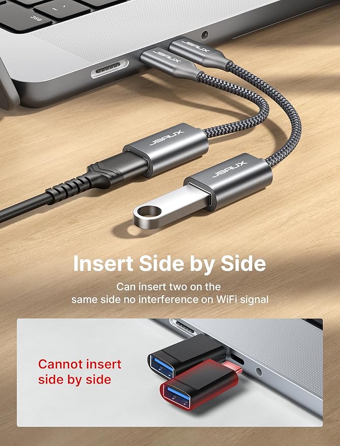 JSAUX USB C to USB 3.0 Adapter, USB C Male to USB Female OTG Cable Adapter - Image 4