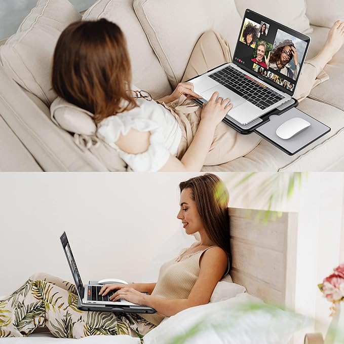 AboveTEK Portable Laptop Lap Desk w/Retractable Left/Right Mouse Pad Tray - Image 9