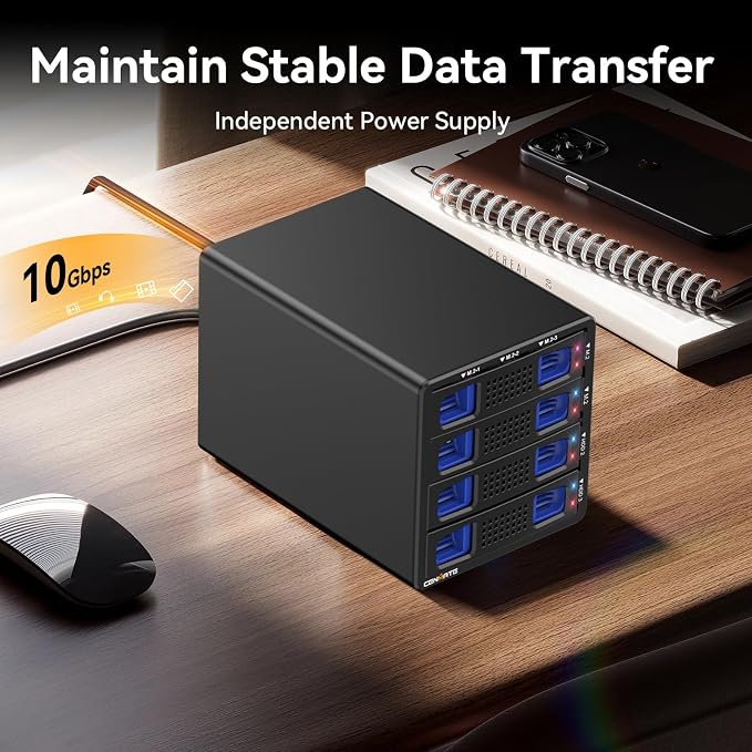 Hybrid 2*2.5/3.5" SATA HDD/SSD+6* M / B+M Key M.2 NVMe Enclosure - Image 8