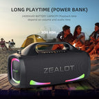 ZEALOT Bluetooth Speaker, 110W Peak Booming Sound Speakers Wireless, Dual - Image 2
