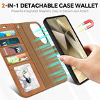 TUCCH Wallet Case for Galaxy S25 Ultra, Removable 2 in 1 RFID Blocking Wrist - Image 3