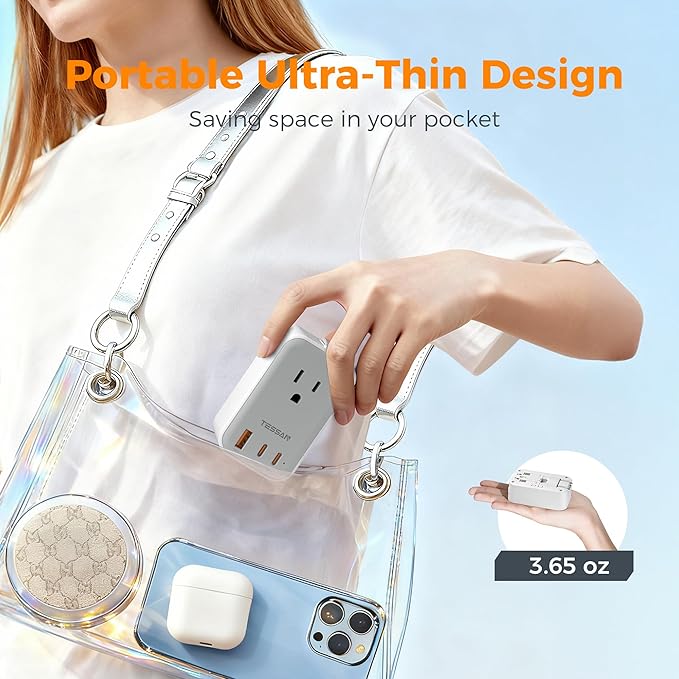 TESSAN Universal Travel Adapter PD 20W, Ultra Thin International Power Adapter - Image 7