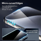 ESR 3+1 Pack for iPhone 15 Pro Screen Protector, 3 Black Edge Tempered-Glass - Image 3