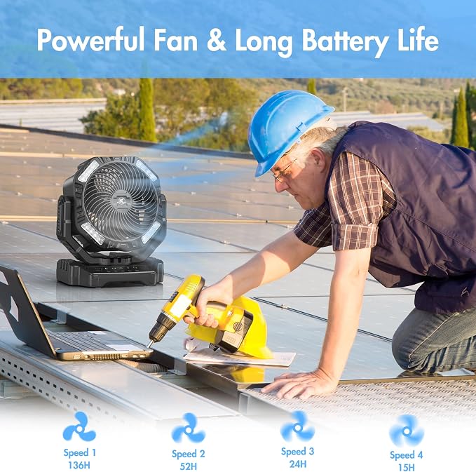 40000mAh Battery Powered Camping Fan - Image 3