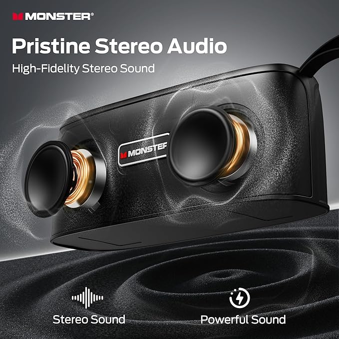 Monster Shock Portable Bluetooth Speaker, 30W Loud Sound, IPX6 Waterproof - Image 2