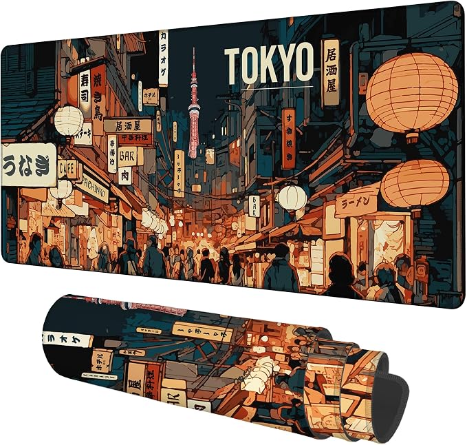 Gaming Desk Pad Large Extra Length Tokyo Japan Mouse Pad Keyboard Laptop by Unknown