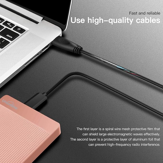 UnionSine 500GB Ultra Slim Portable External Hard Drive HDD-USB 3.0 - Image 5