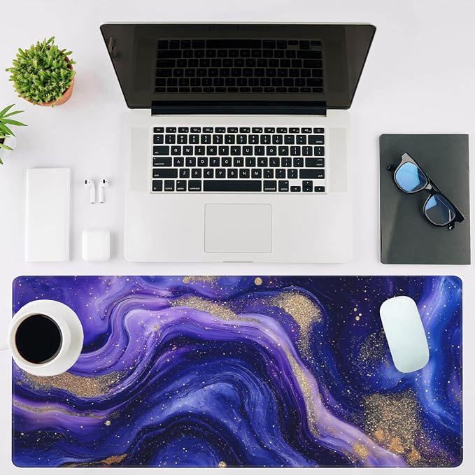 Mouse Pad Large Fluid Art Marble Texture Non-Slip Game Desk Mat - Image 2