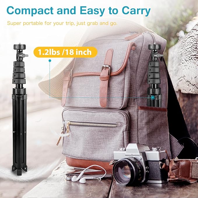 Aureday 67" Phone Tripod, Extendable Cell Phone and Camera Tripod Stand - Image 5