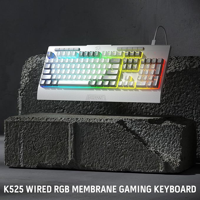 Redragon K525 RGB Backlit 104 Keys Wired Membrane Gaming Keyboard w/ 5 - Image 9