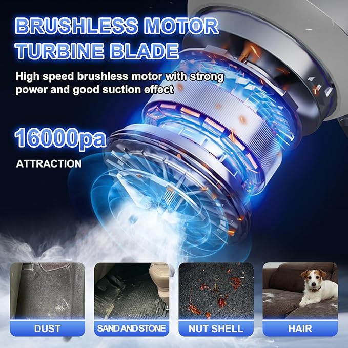 4-in-1 Cordless Handheld Vacuum, Portable Car Vacuum Detailing Kit, Compact Vac - Image 4