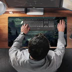 XXL Large Gaming Mouse Pad Anime Green Moon Mountains Desk Mat, Desk Decor - Image 7