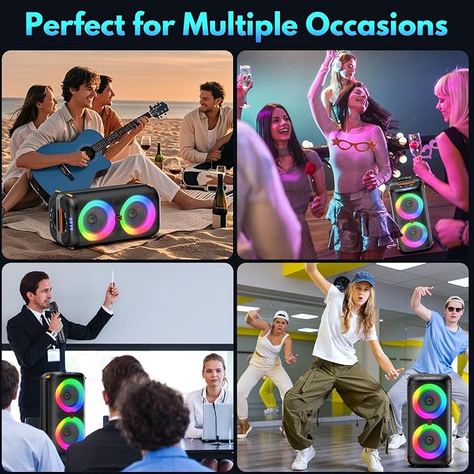 Karaoke Machine with 2 Wireless Microphones, Portable Bluetooth 5.3 Karaoke - Image 8