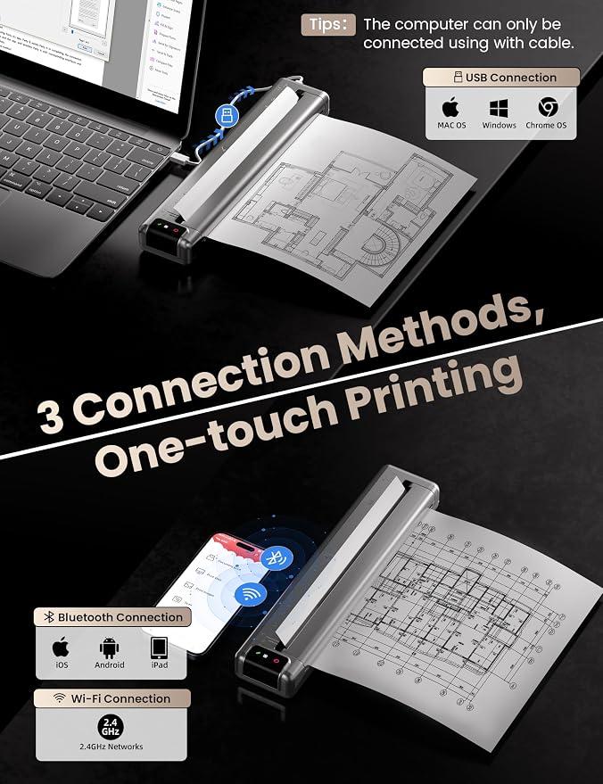 Phomemo Upgraded Q302 Portable Printer, Ultra-High 300dpi Inkless Printer - Image 5