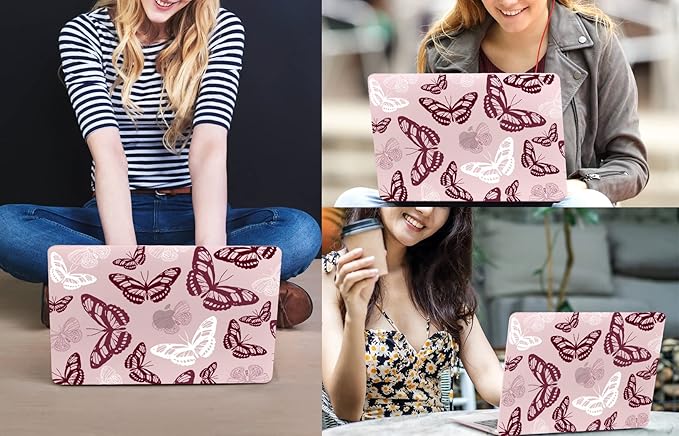 CISSOOK Butterfly Case for MacBook Air 13 Inch Pink 2021 2020 2019 2018 Release - Image 7